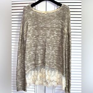 Lace Peplum Womens Knit Sweater